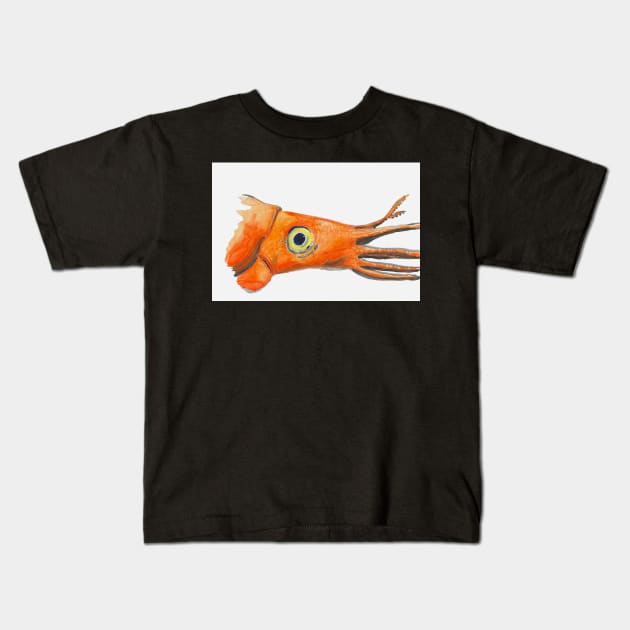 Giant Squid Kids T-Shirt by ElizaC